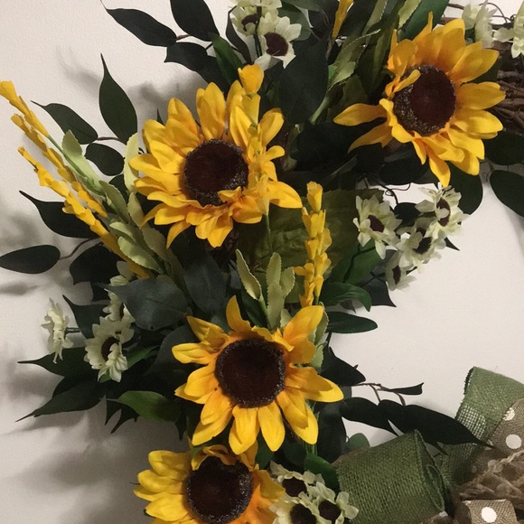 An Any Time Sunflower Grapevine Wreath - Picture 4 of 5